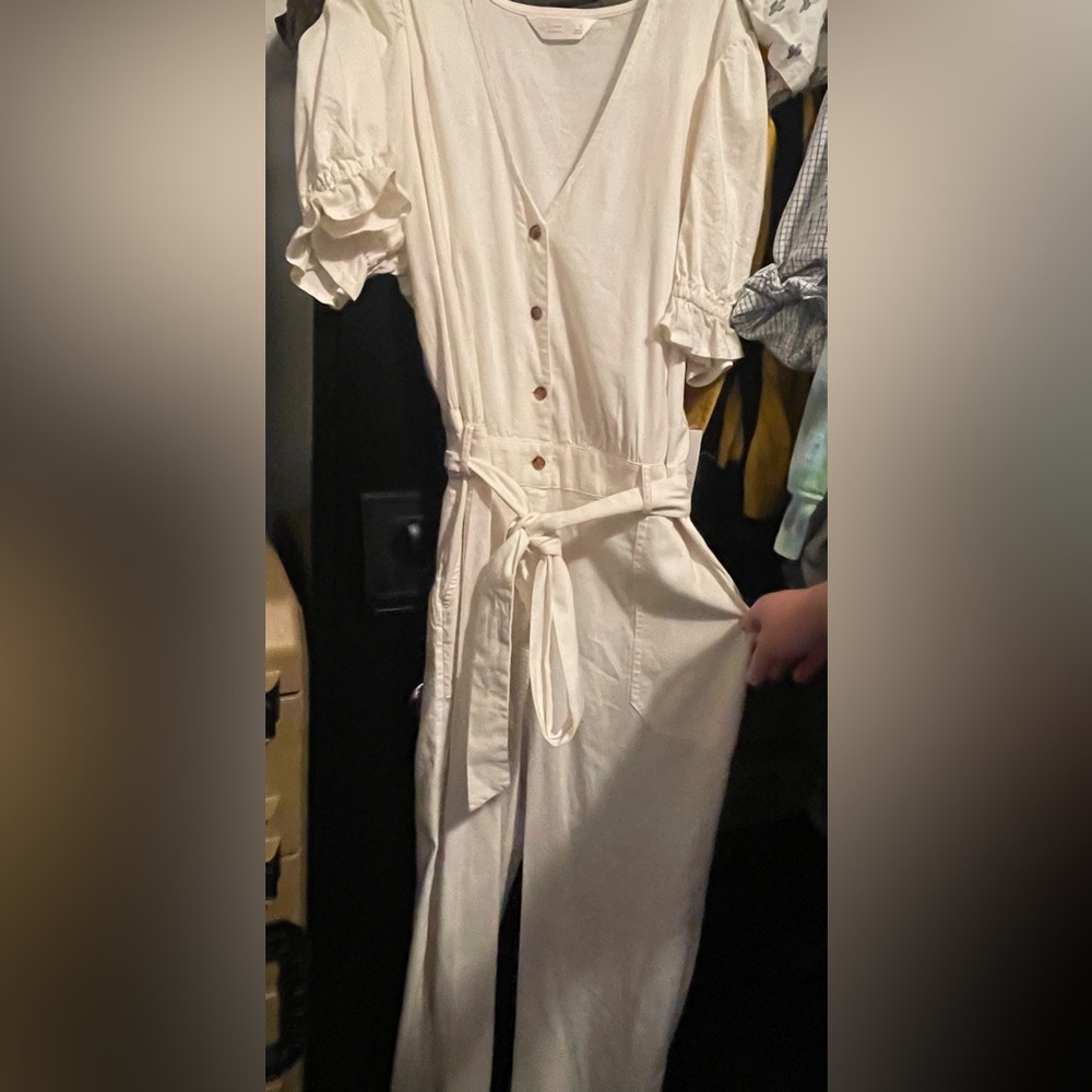Lauren Conrad ivory short sleeve jumpsuit